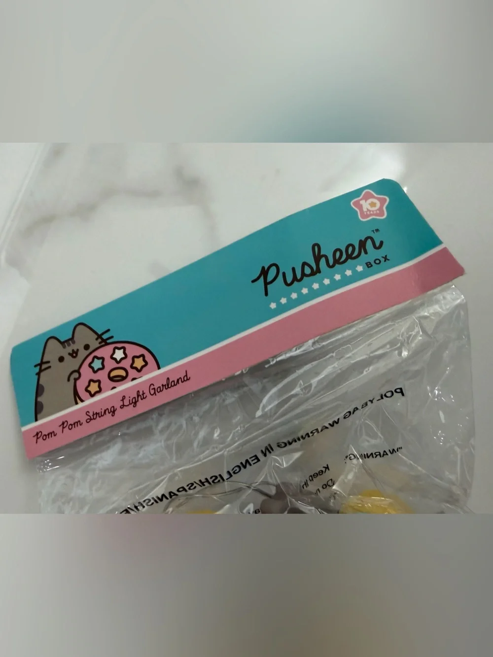 Pusheen Pom Pom String Light Garland - Pusheen Box Exclusive Winter 2020 - NWT